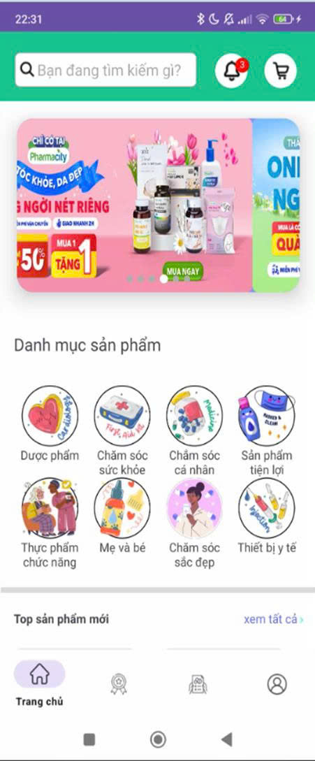 App Mobile Bán Thuốc, Sản Phẩm Y Tế