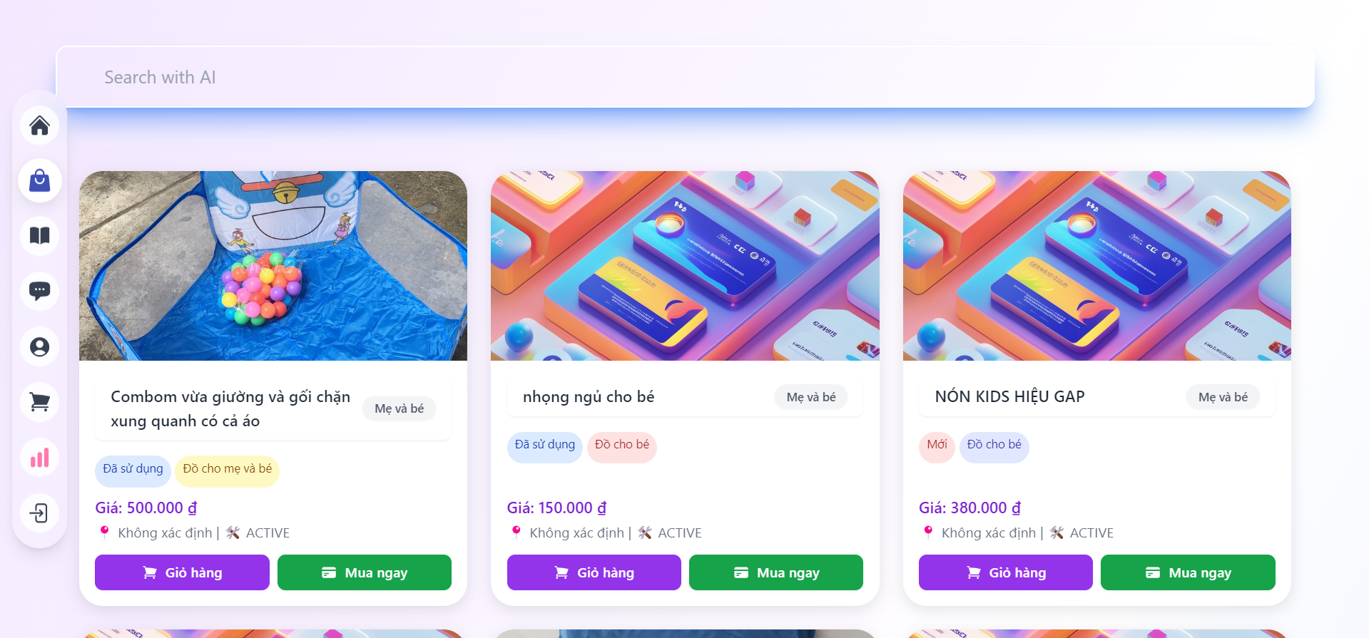 Dự án rao vặt Chợ Việt thế hệ mới ảnh chụp màn hình