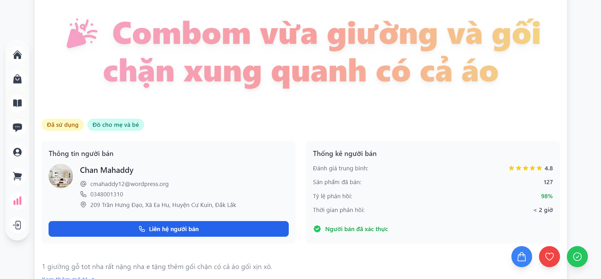 Dự án rao vặt Chợ Việt thế hệ mới ảnh chụp màn hình