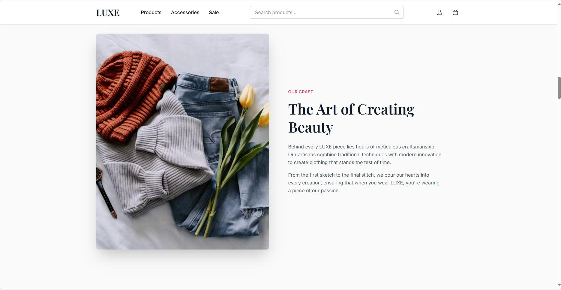 Luxe Theme - Mẫu UI dành cho thương mại điện tử lĩnh vực quần áo