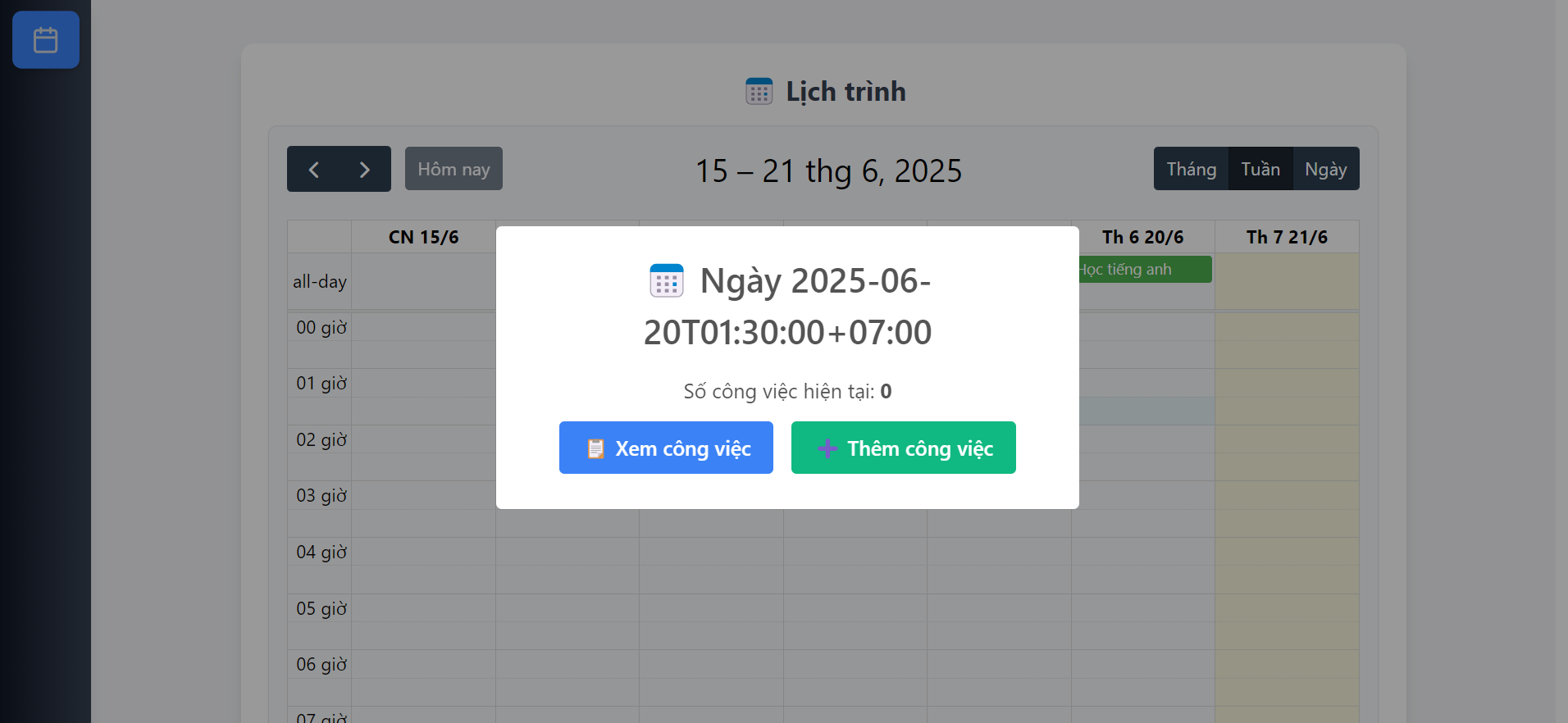 Website dùng AI để phân tích kế hoạch công việc bằng ReactJS ảnh chụp màn hình